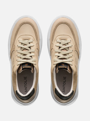 Tênis Couro Cinza Detalhe Preto Sport