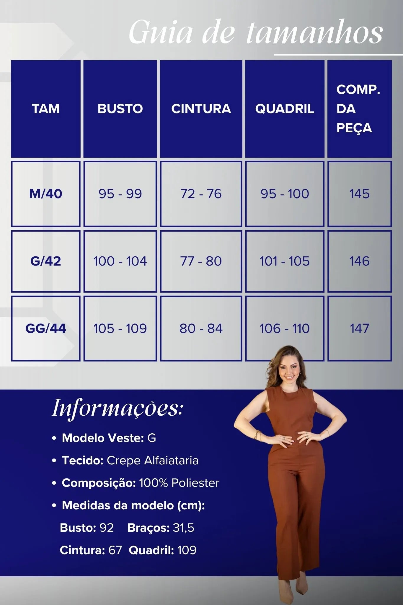 Macacão Alfaiataria Detalhe Bolso Juliana Paes Marrom