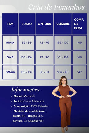 Macacão Alfaiataria Detalhe Bolso Juliana Paes Marrom