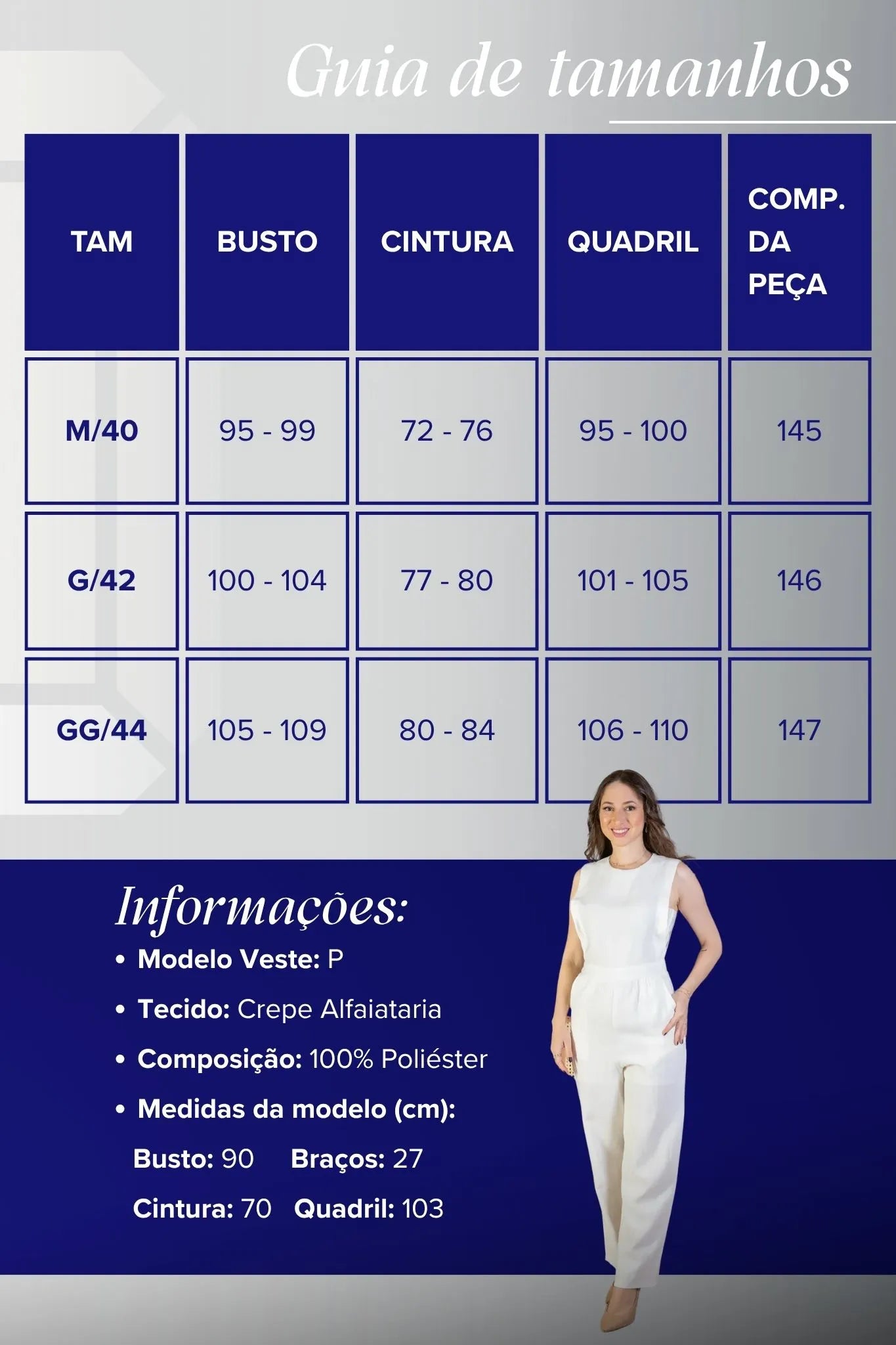 Macacão Alfaiataria Detalhe Bolso Juliana Paes Branco