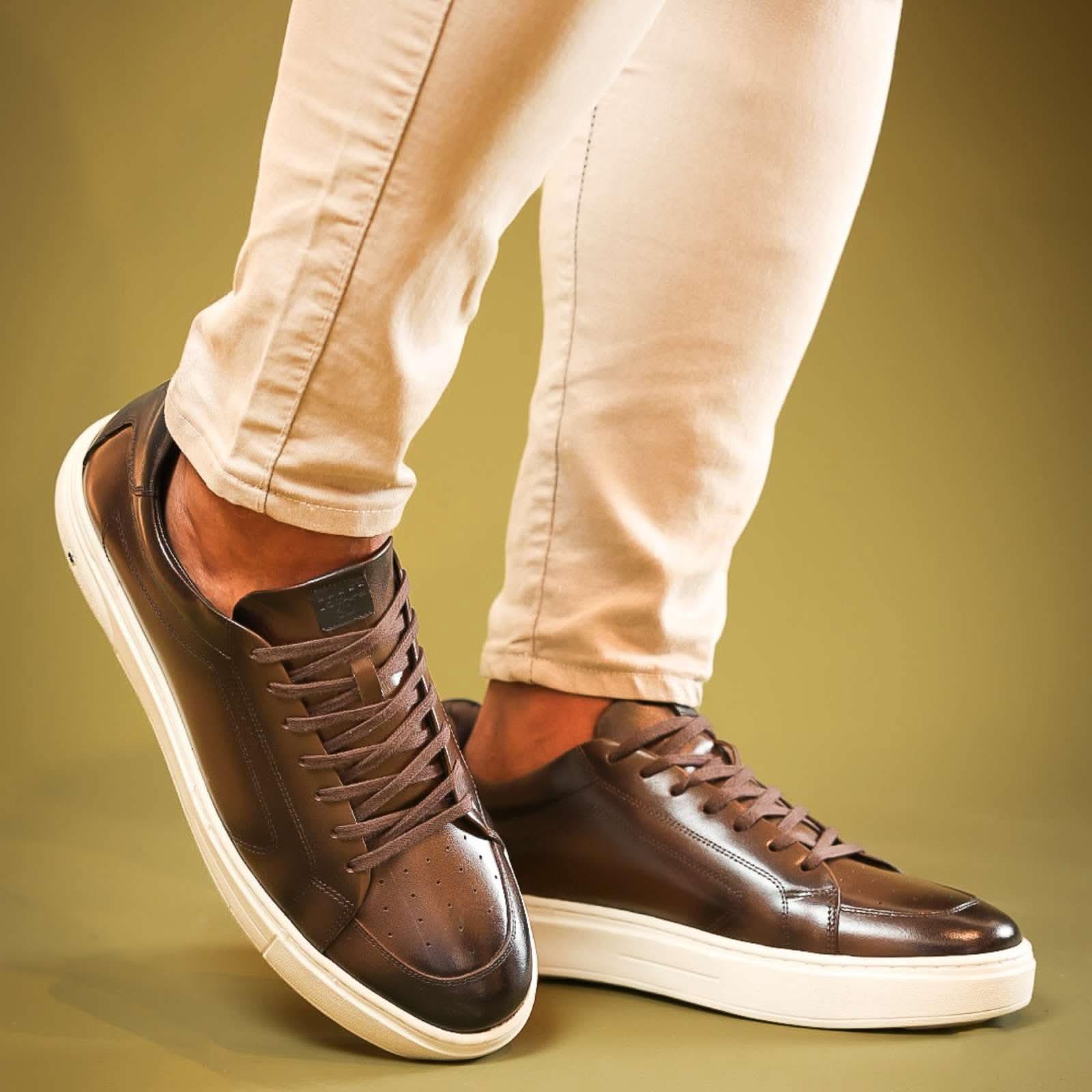 TÊNIS MASCULINO TERAPÊUTICO COURO HUGO