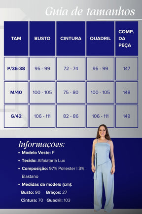 Macacão Alfaiataria Lux Assimétrico Detalhe Fivela Taís Araújo Azul