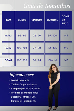 Macacão Alfaiataria Detalhe Bolso Juliana Paes Preto