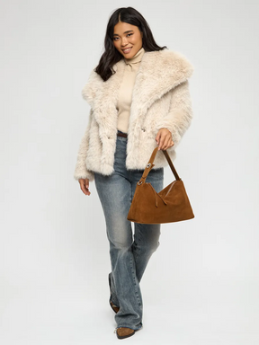 Bolsa de Ombro em Couro Nobuck Austin