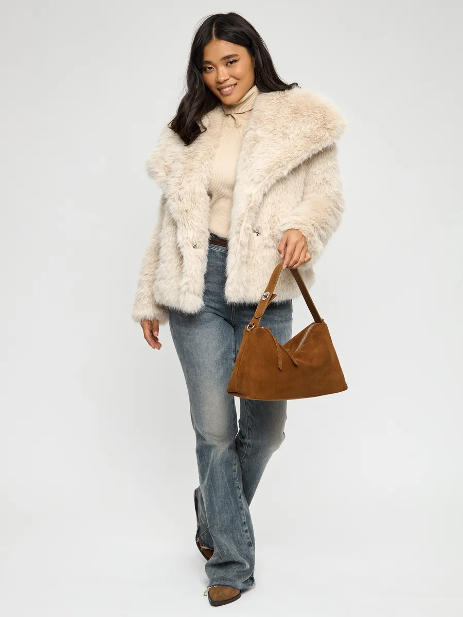 Bolsa de Ombro em Couro Nobuck Austin