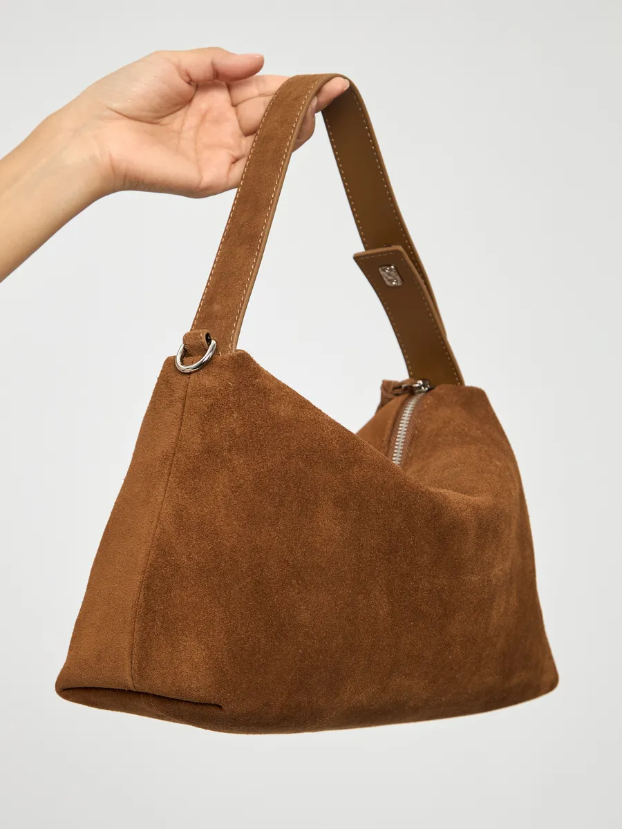 Bolsa de Ombro em Couro Nobuck Austin