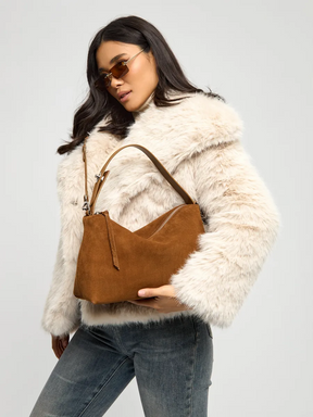 Bolsa de Ombro em Couro Nobuck Austin