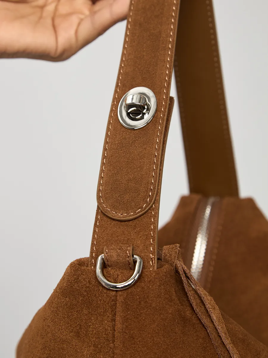 Bolsa de Ombro em Couro Nobuck Austin