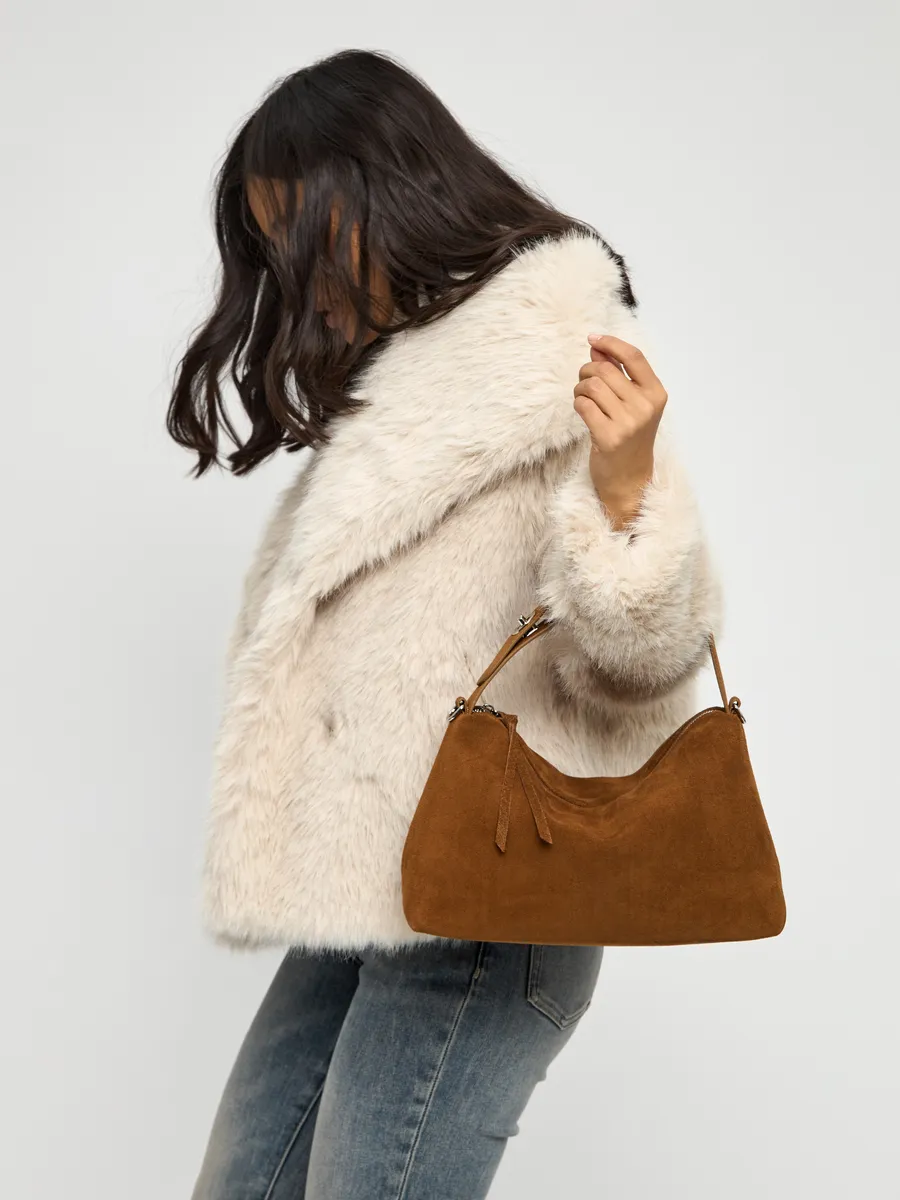 Bolsa de Ombro em Couro Nobuck Austin