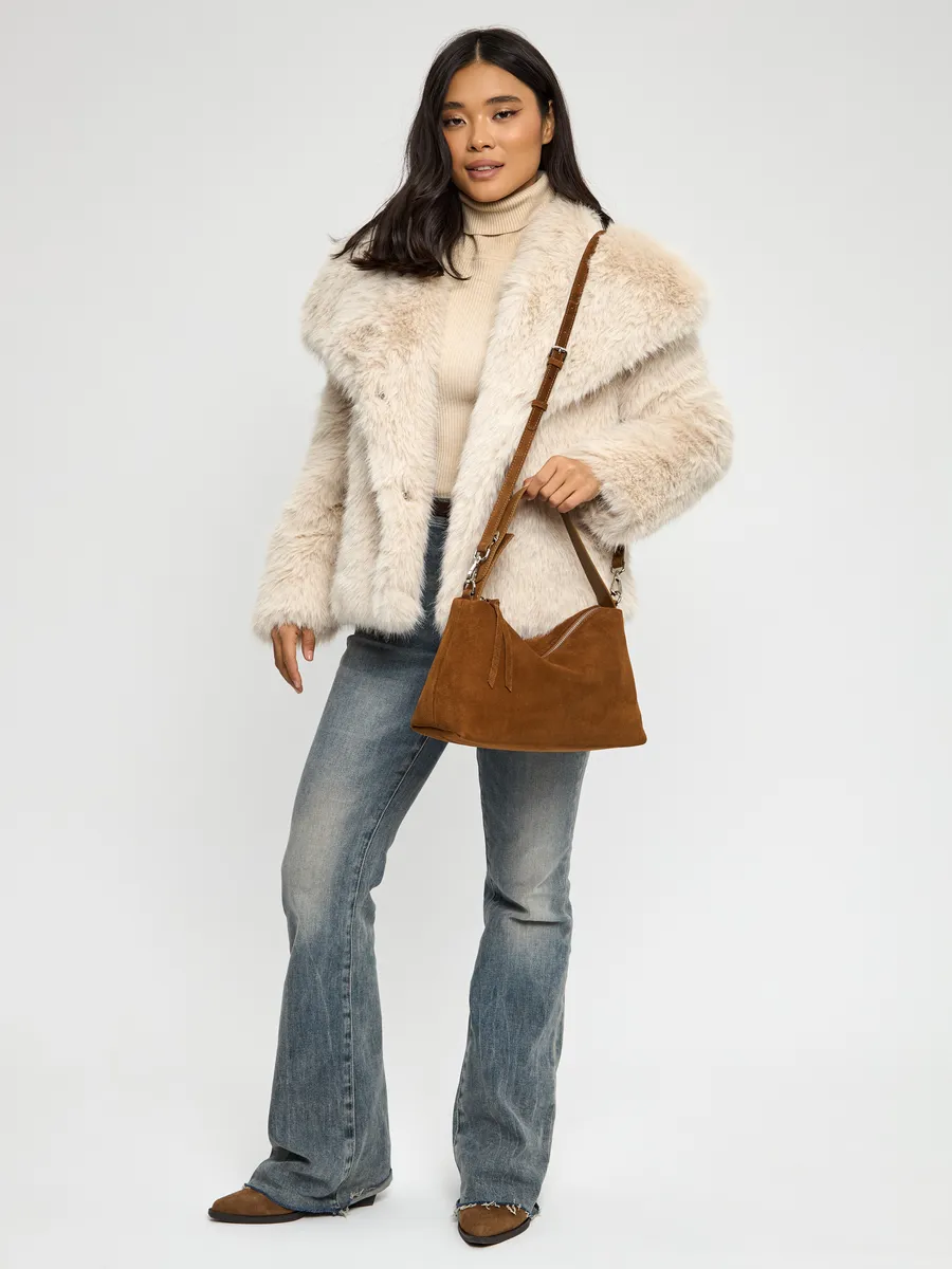 Bolsa de Ombro em Couro Nobuck Austin