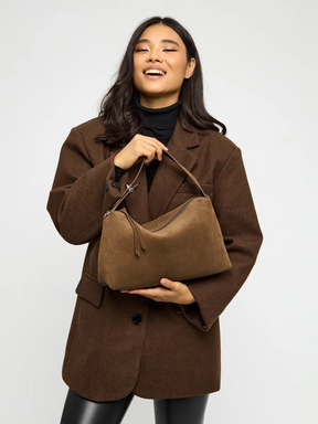 Bolsa de Ombro em Couro Nobuck Austin