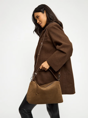 Bolsa de Ombro em Couro Nobuck Austin