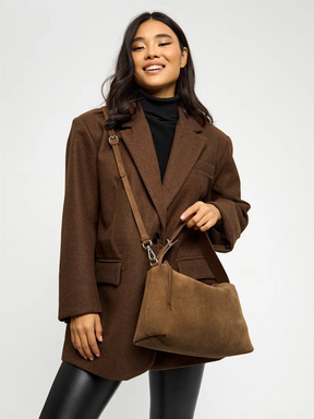 Bolsa de Ombro em Couro Nobuck Austin