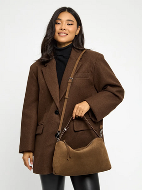 Bolsa de Ombro em Couro Nobuck Austin