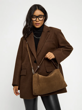 Bolsa de Ombro em Couro Nobuck Austin