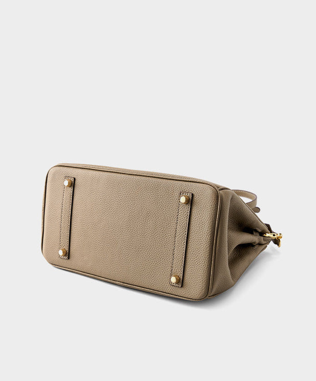 Bolsa Classic Média Couro Legítimo Barcelona Ferragem Dourada