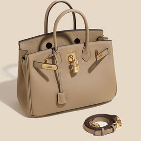 Bolsa Classic Média Couro Legítimo Barcelona Ferragem Dourada