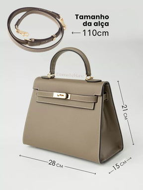 Bolsa Classic Média Couro Legítimo Madri Ferragem Dourada