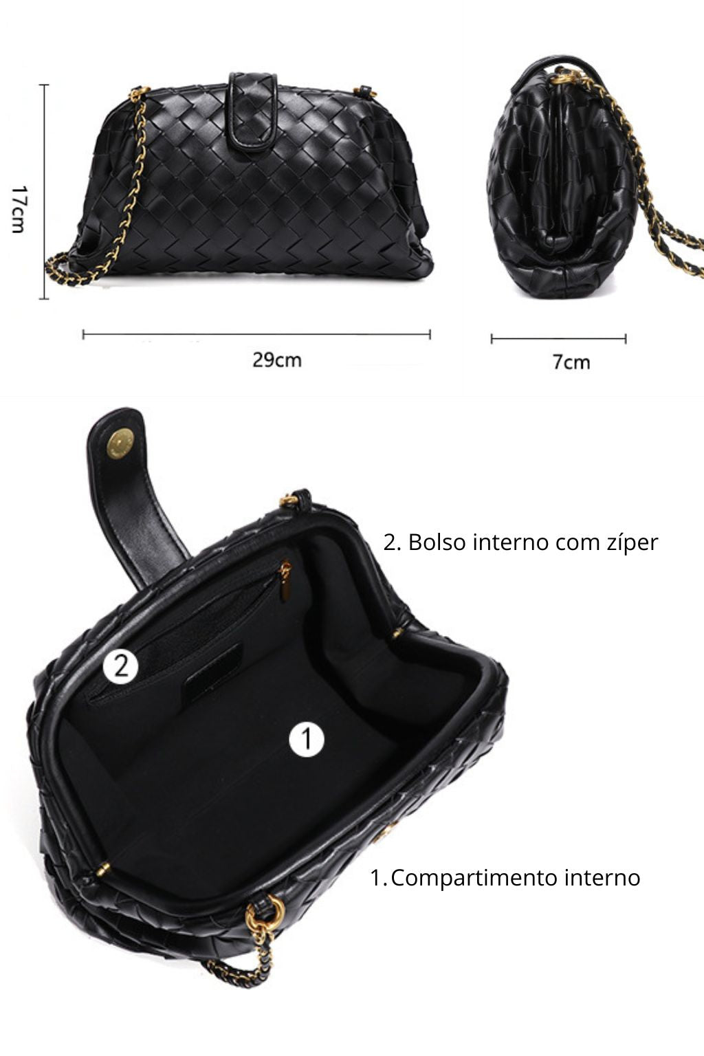 Bolsa Pequena Trançada Claire