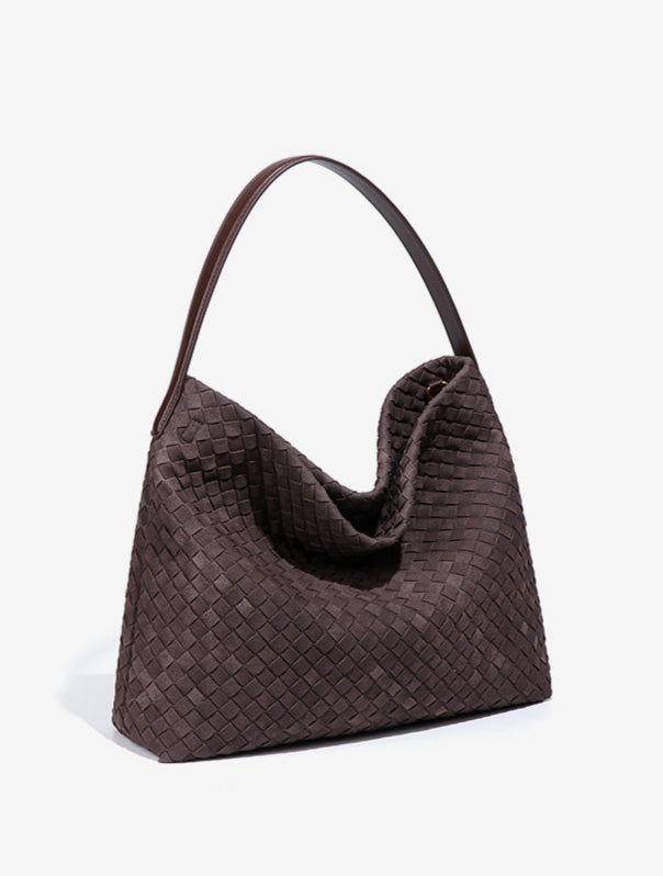 Bolsa Grande Trançada Suede Evelyn