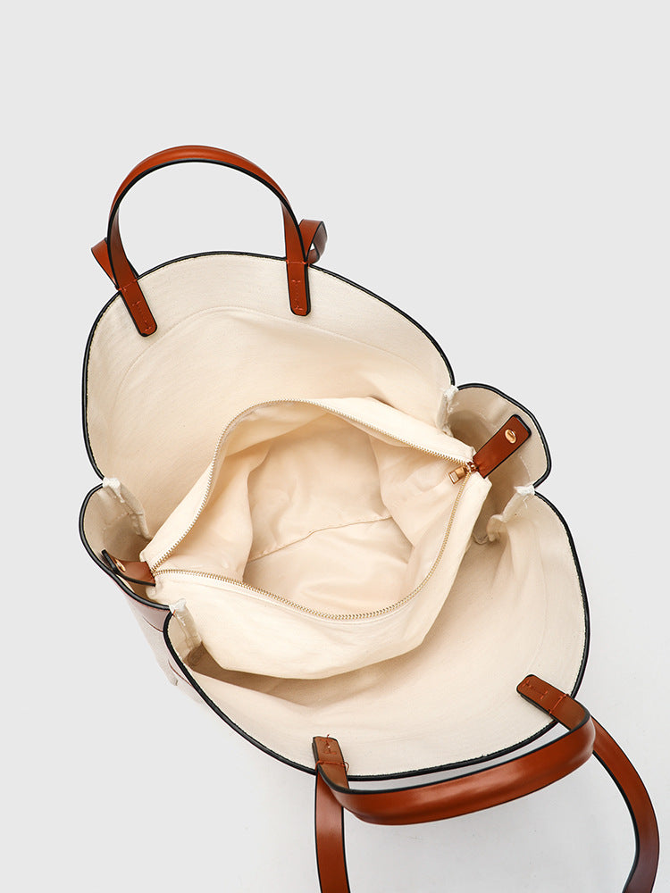 Bolsa Tote Grande Canvas Bicolor Luna