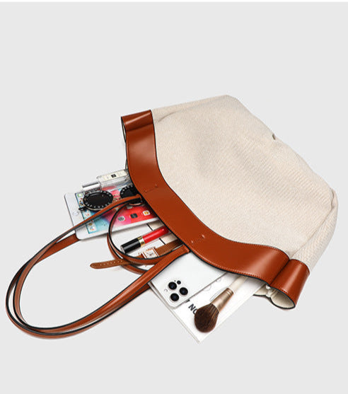 Bolsa Tote Grande Canvas Bicolor Luna