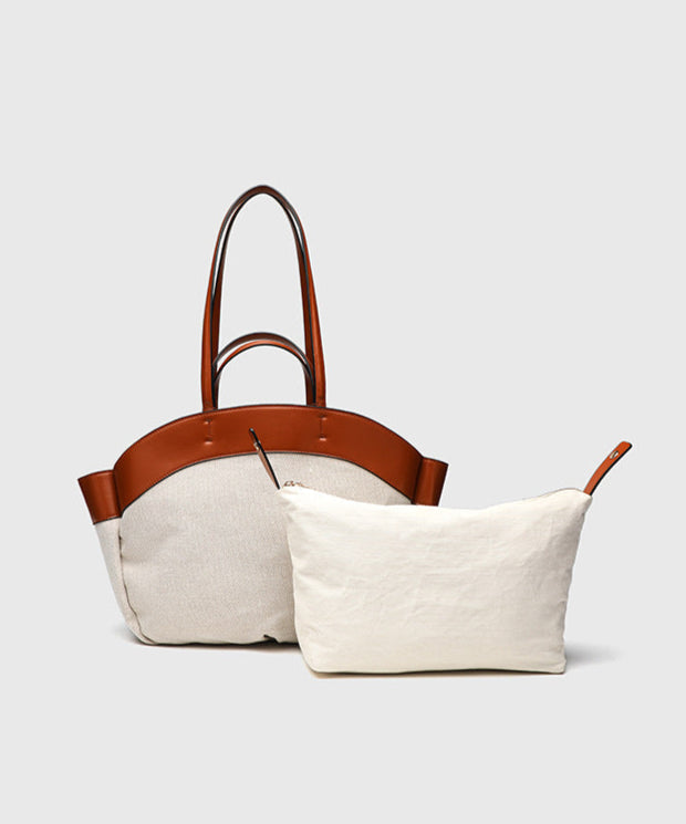 Bolsa Tote Grande Canvas Bicolor Luna