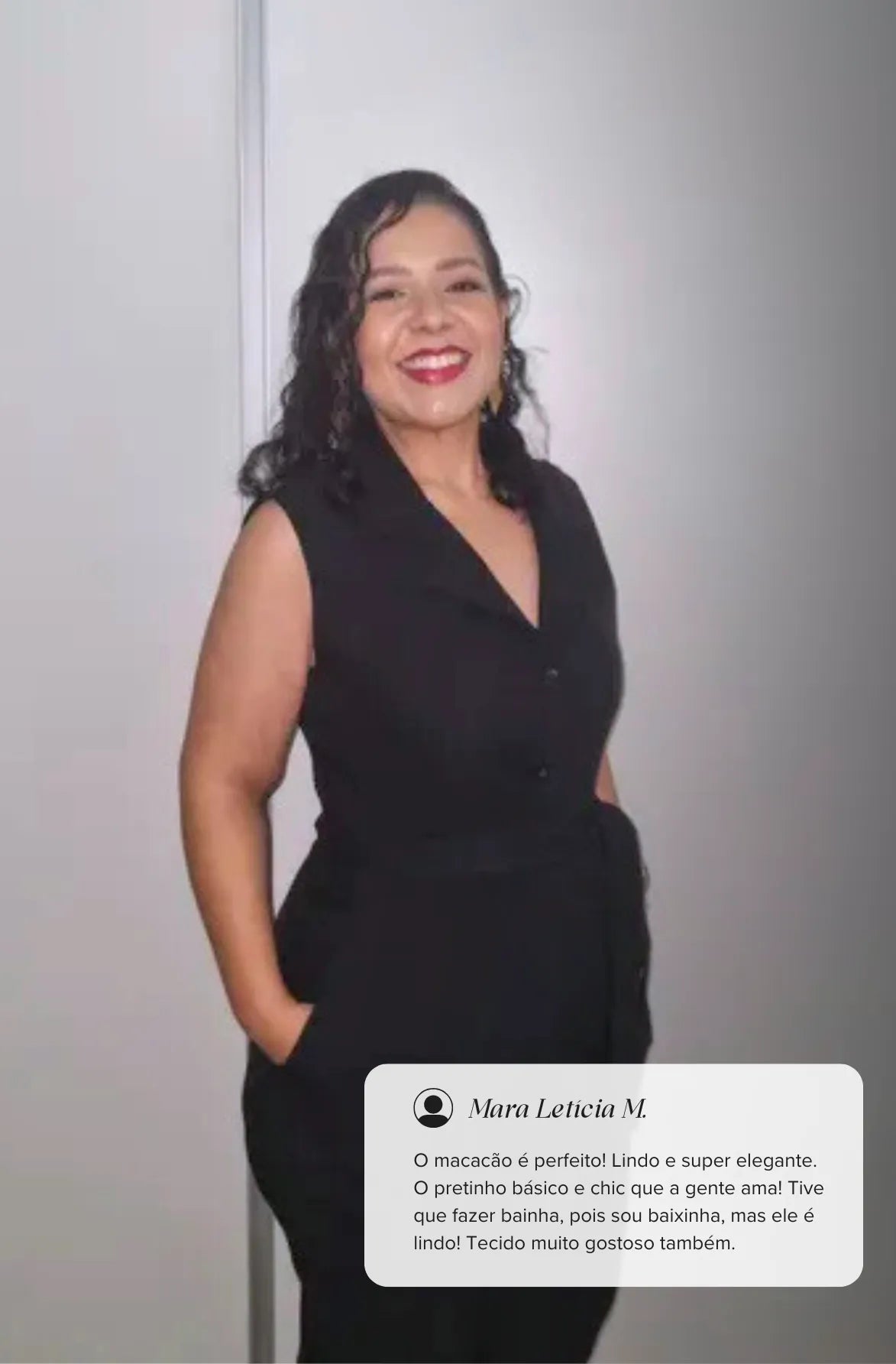 Macacão Pantalona Detalhe Botões Anita Preto