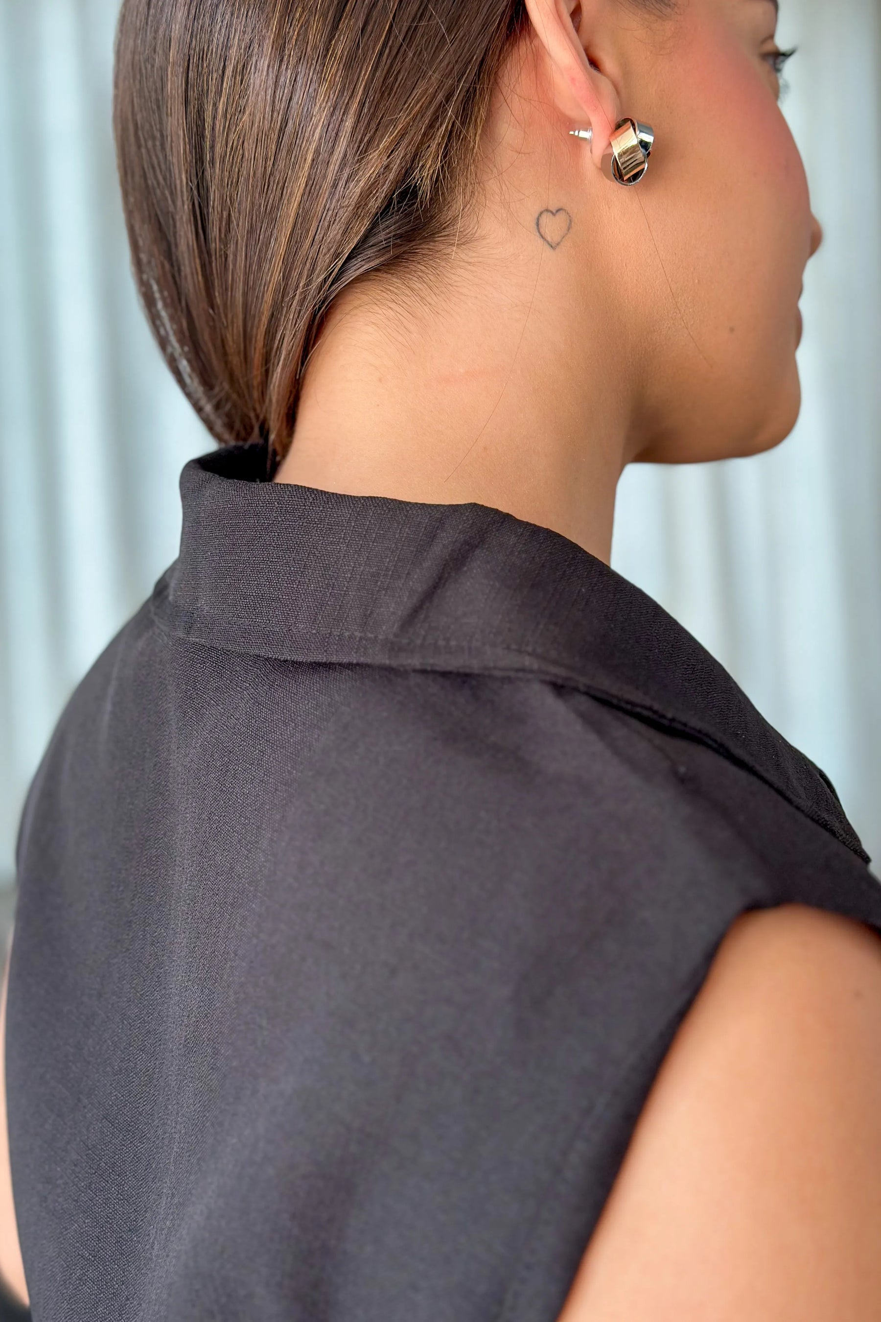 Macacão Pantalona Detalhe Botões Anita Preto