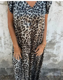 Macacão Longo Com Decote Em V