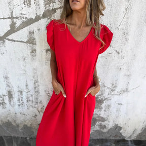 Macacão Longo Com Decote Em V