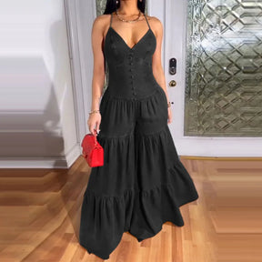 Macacão Jeans Decote em V