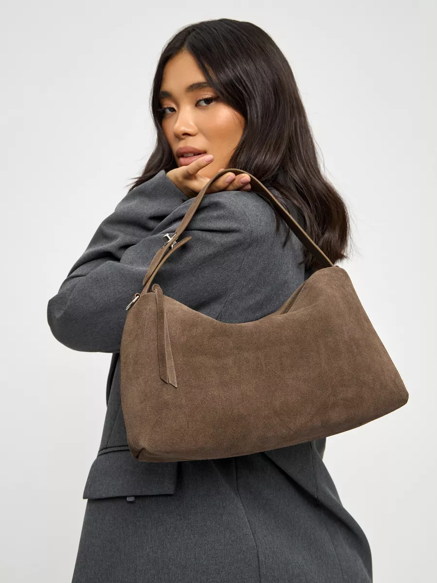 Bolsa de Ombro em Couro Nobuck Austin