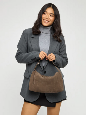 Bolsa de Ombro em Couro Nobuck Austin