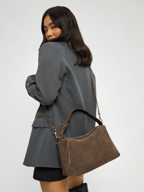 Bolsa de Ombro em Couro Nobuck Austin