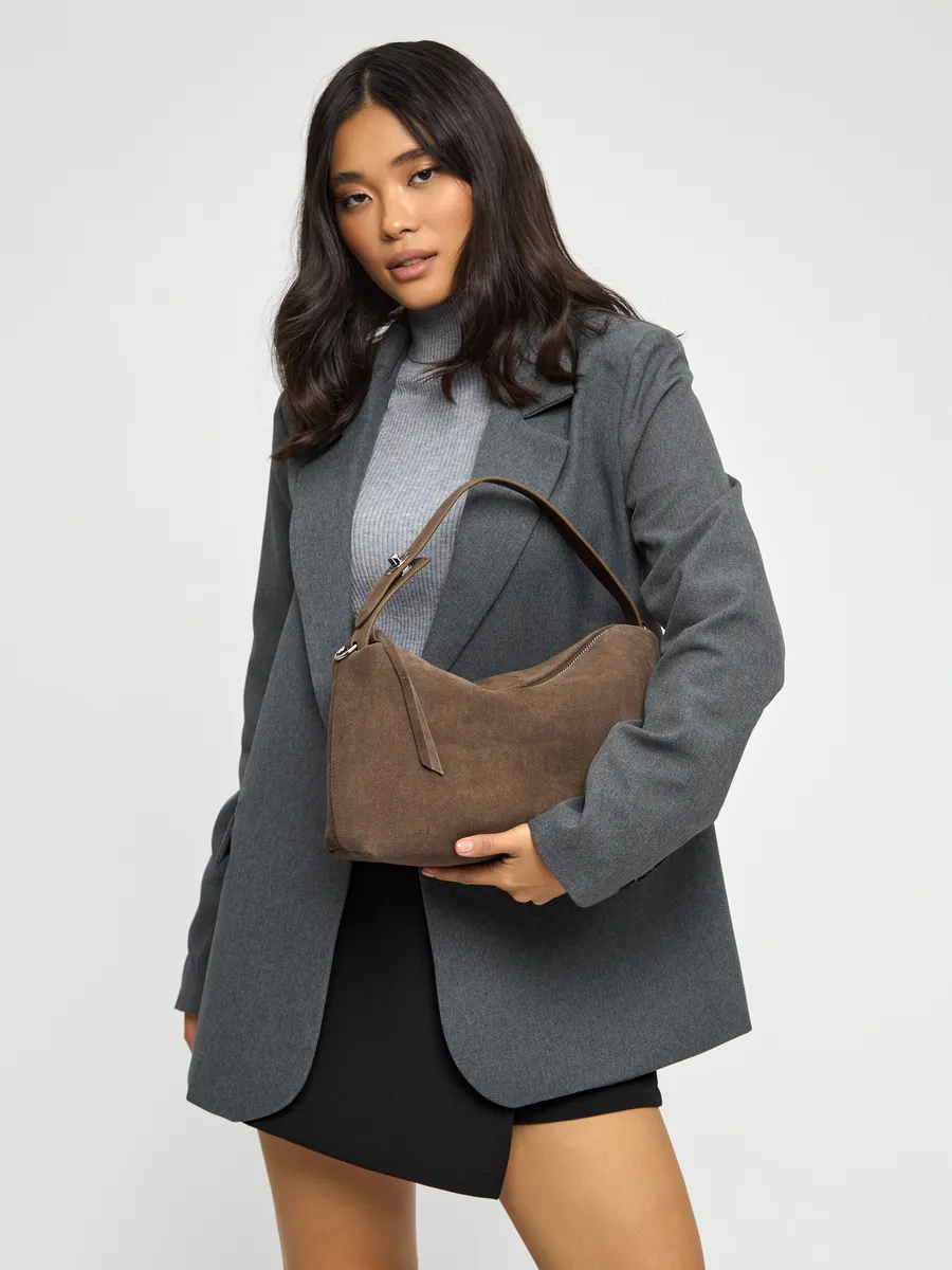 Bolsa de Ombro em Couro Nobuck Austin