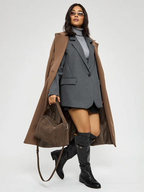 Bolsa de Ombro em Couro Nobuck Austin