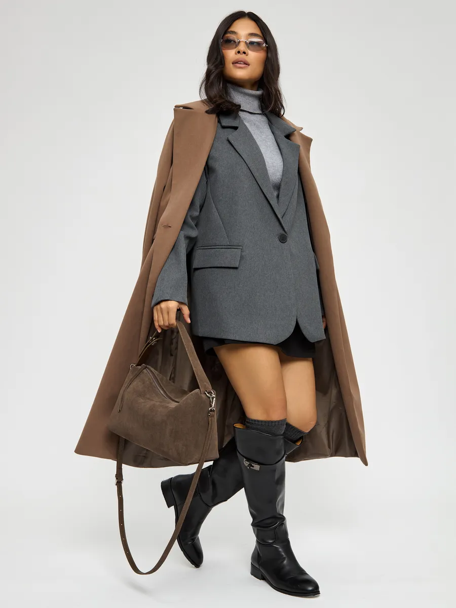 Bolsa de Ombro em Couro Nobuck Austin