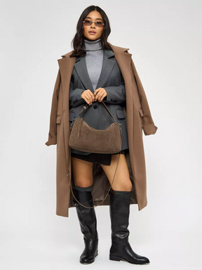 Bolsa de Ombro em Couro Nobuck Austin