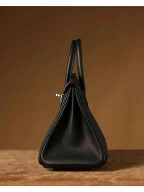 Bolsa Classic Média Couro Legítimo Barcelona Ferragem Prata