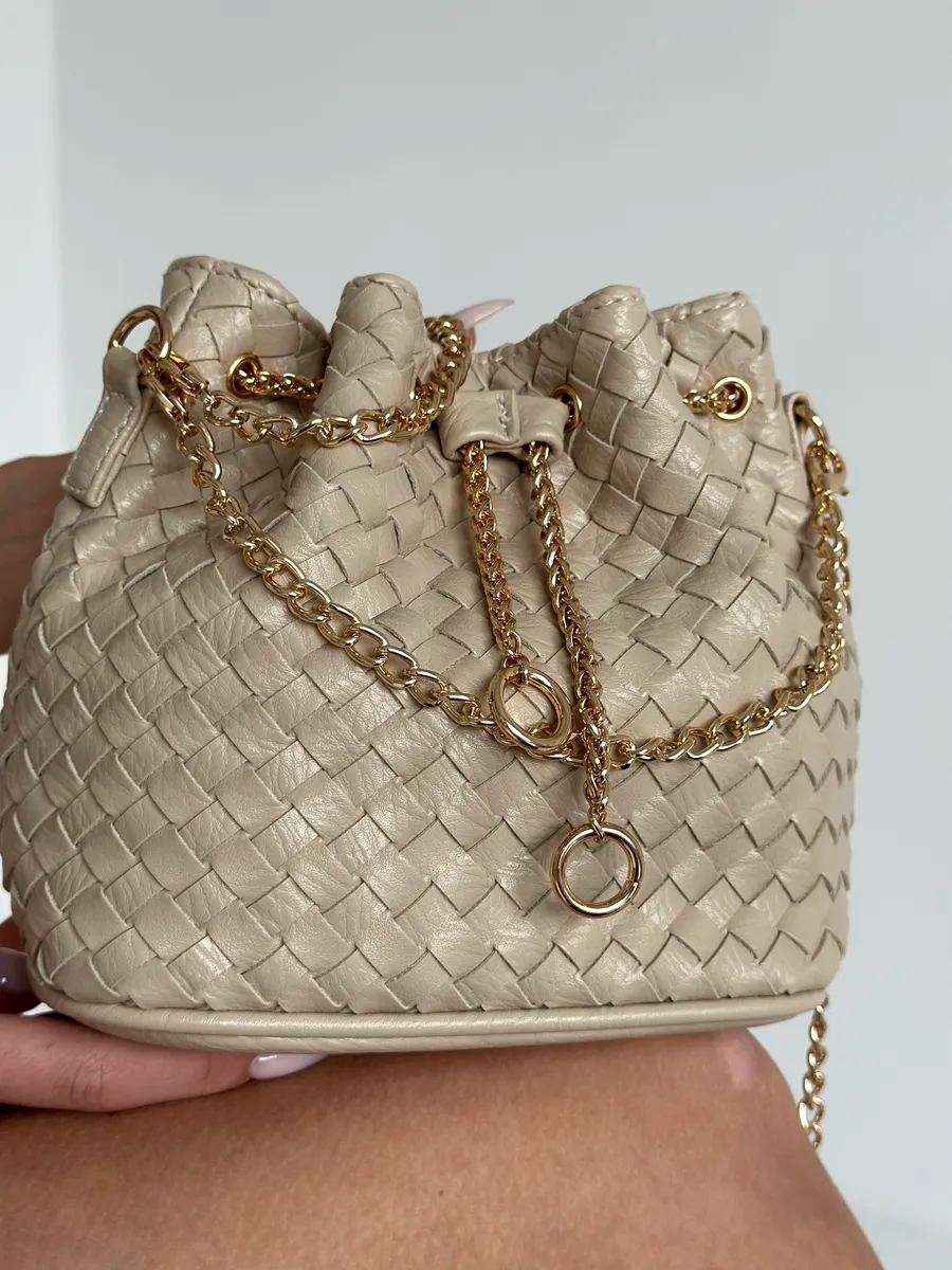Bolsa Pequena Bucket Trançada Doha