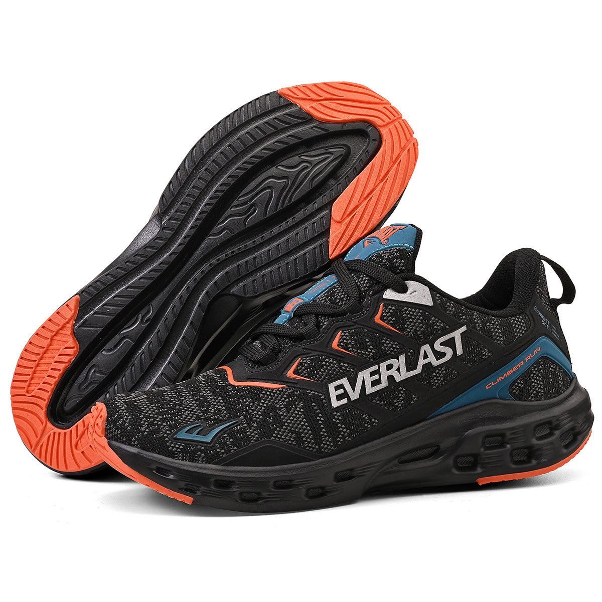 LANÇAMENTO - Tênis de Corrida Everlast Climber Run - Preto / Laranja - Unissex