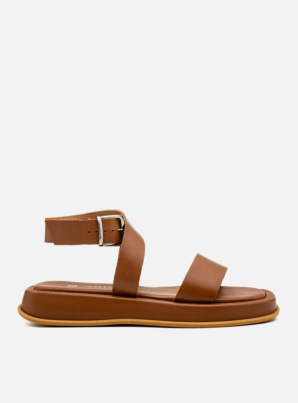 Flatform em Couro Fresh Rafaela Caramelo