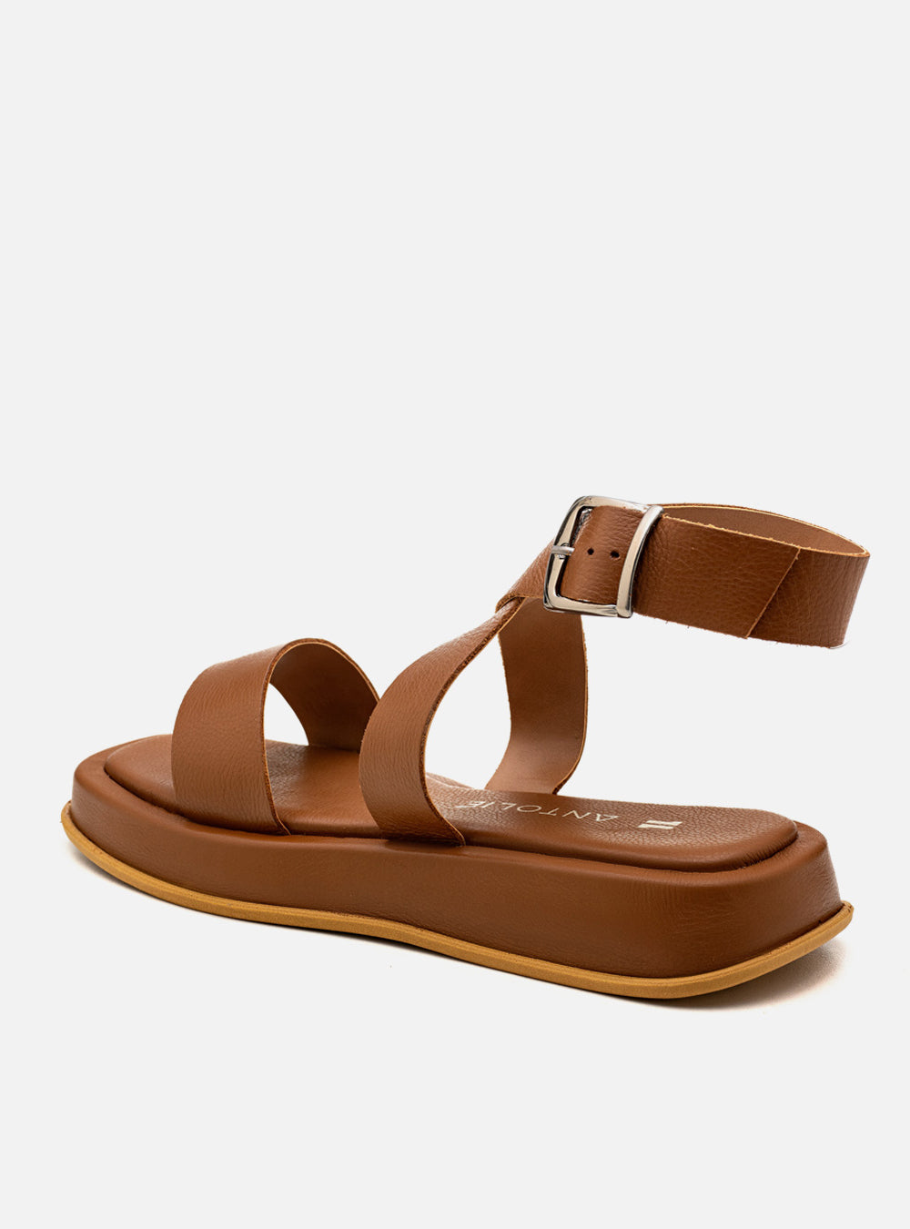 Flatform em Couro Fresh Rafaela Caramelo