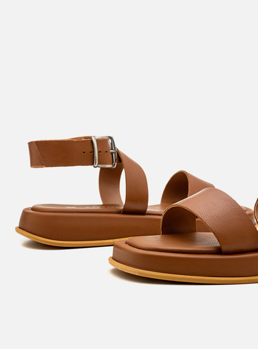 Flatform em Couro Fresh Rafaela Caramelo