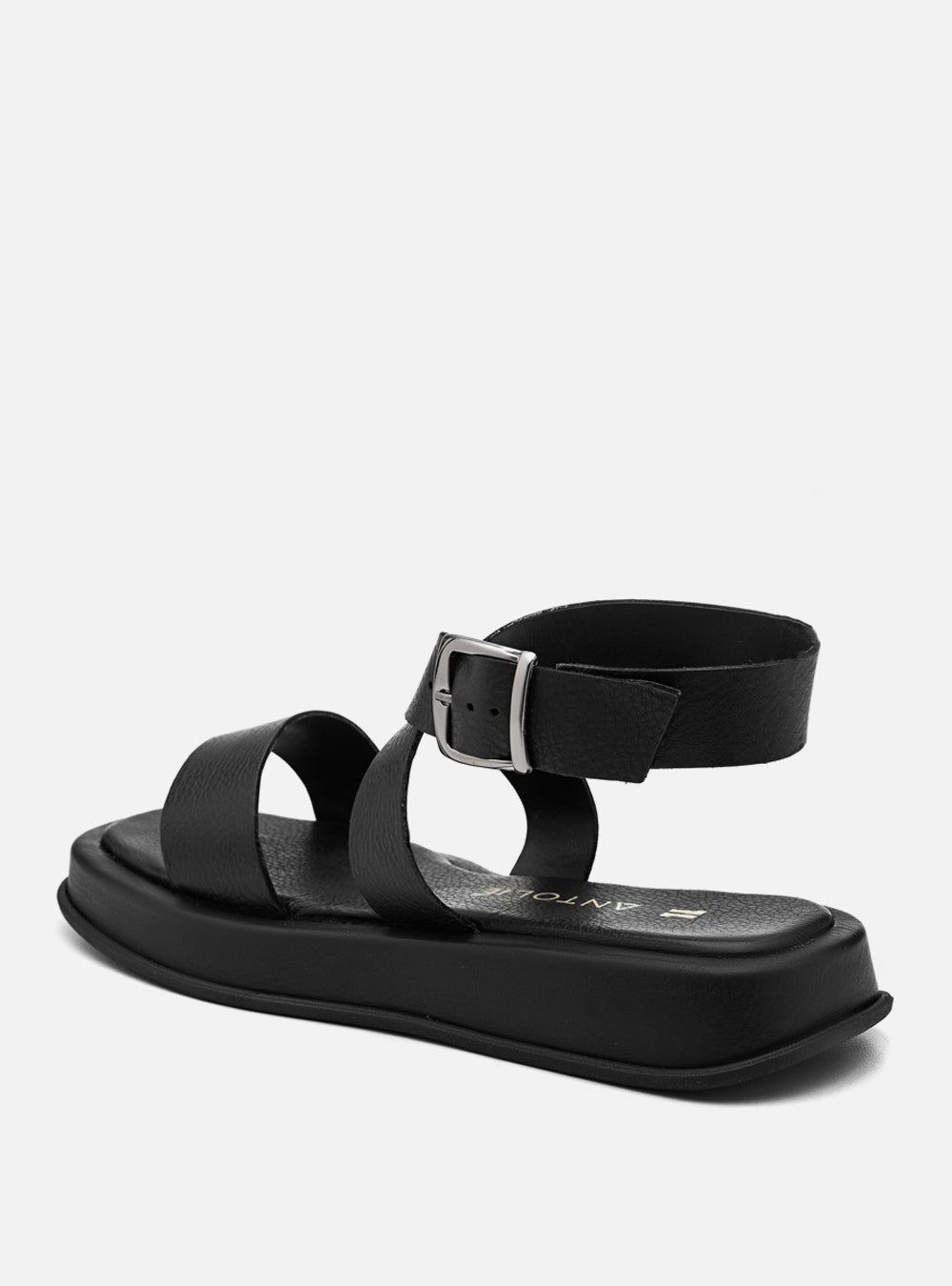 Flatform em Couro Fresh Rafaela Preto
