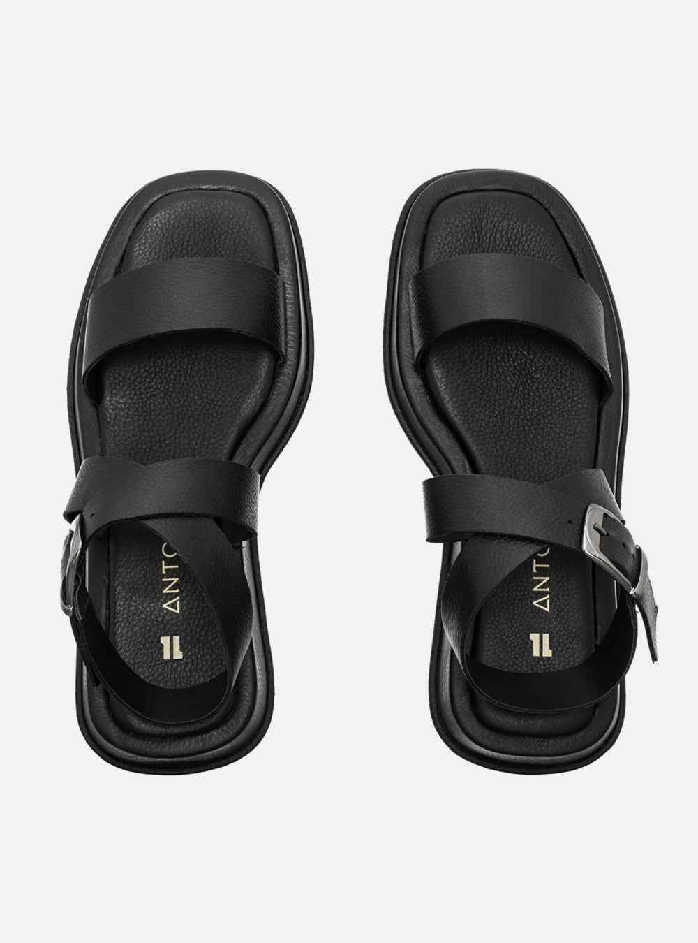 Flatform em Couro Fresh Rafaela Preto