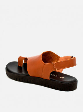 Flatform em Couro Lux Sophia Caramelo