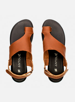 Flatform em Couro Lux Sophia Caramelo