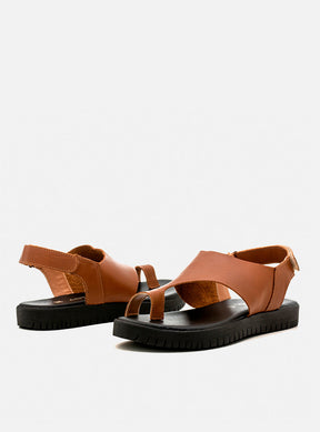 Flatform em Couro Lux Sophia Caramelo